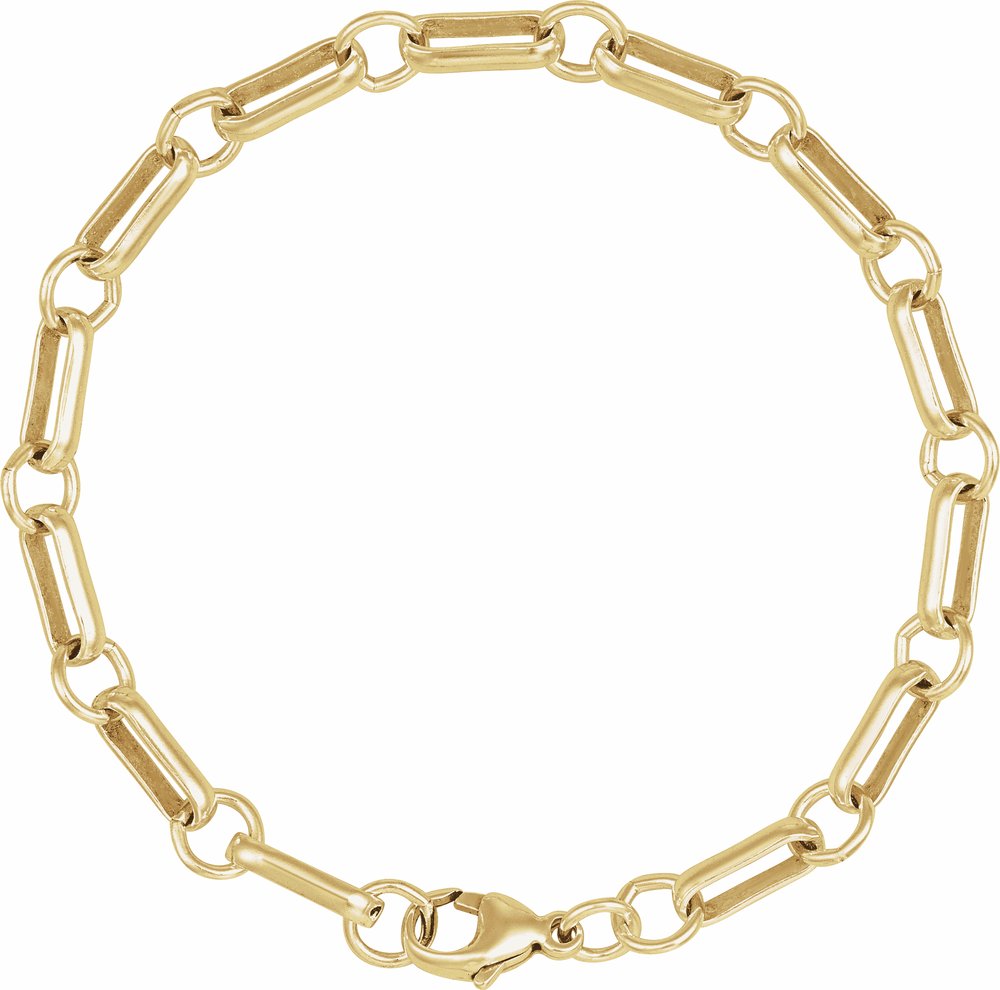 14K Yellow Gold-Filled 6 mm Paperclip-Style 7" Chain