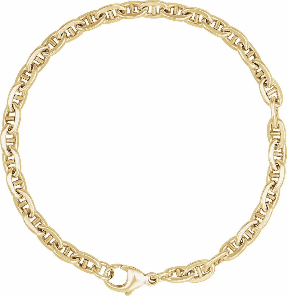 14K Yellow Gold-Filled 4.5 mm Curbed Anchor 7" Chain