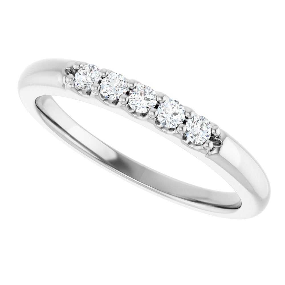 14K White Gold 1/6 CTW Natural Diamond Anniversary Band