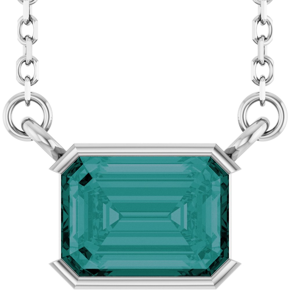 Sterling Silver Lab-Grown Alexandrite 18" Necklace