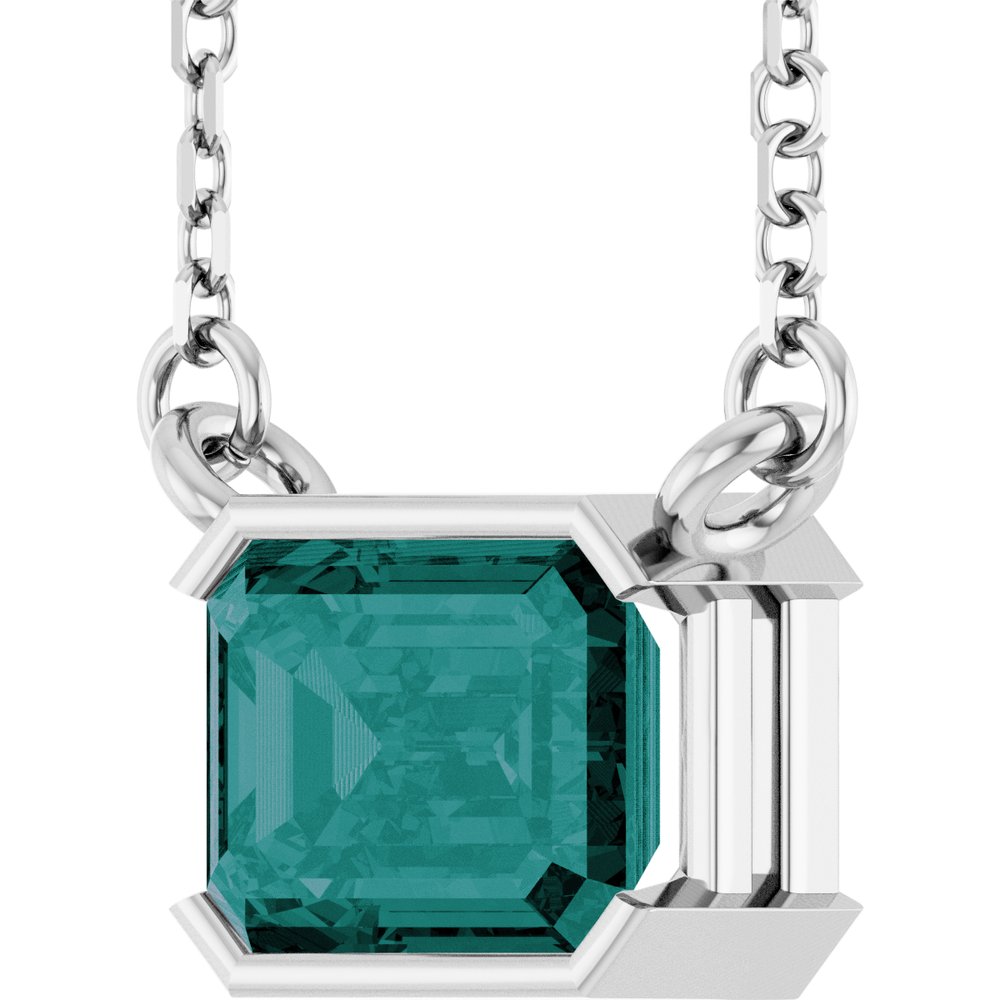 Sterling Silver Lab-Grown Alexandrite 18" Necklace