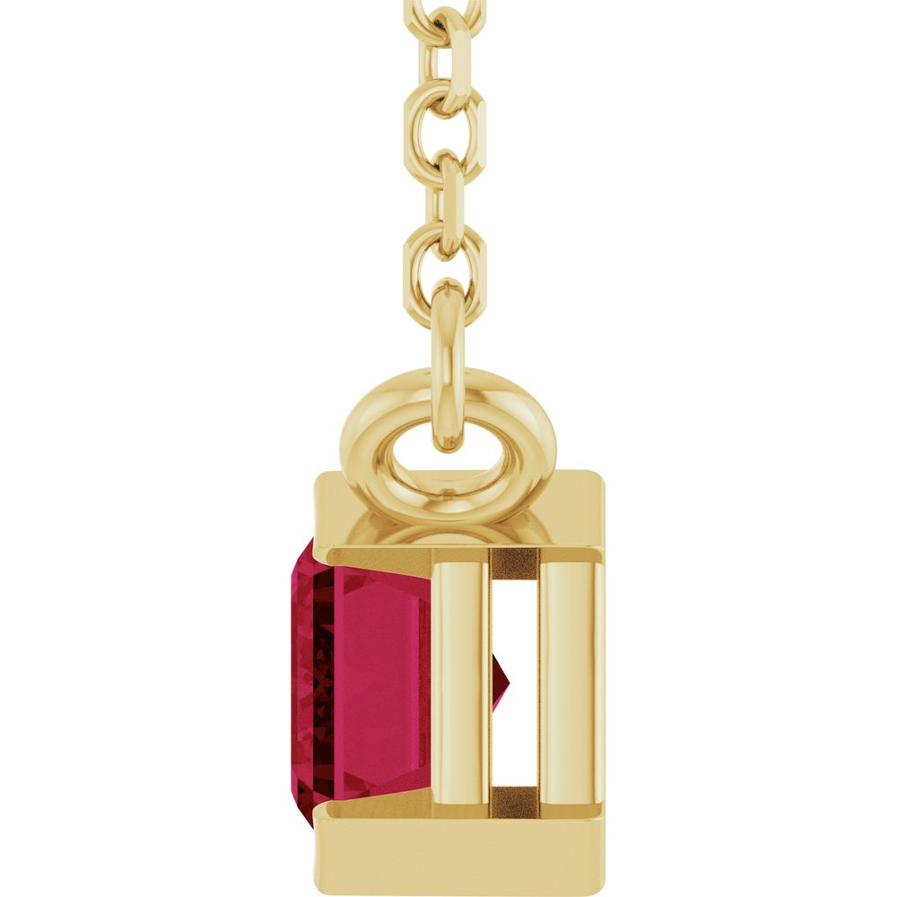 14K Yellow Gold Lab-Grown Ruby 18" Necklace