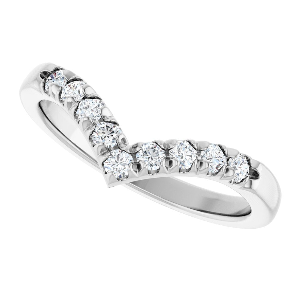 14K White Gold 1/4 CTW Lab-Grown Diamond Contour Band