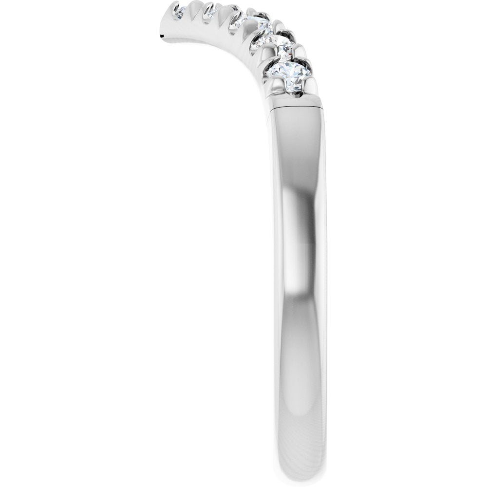 14K White Gold 1/4 CTW Natural Diamond Contour Band