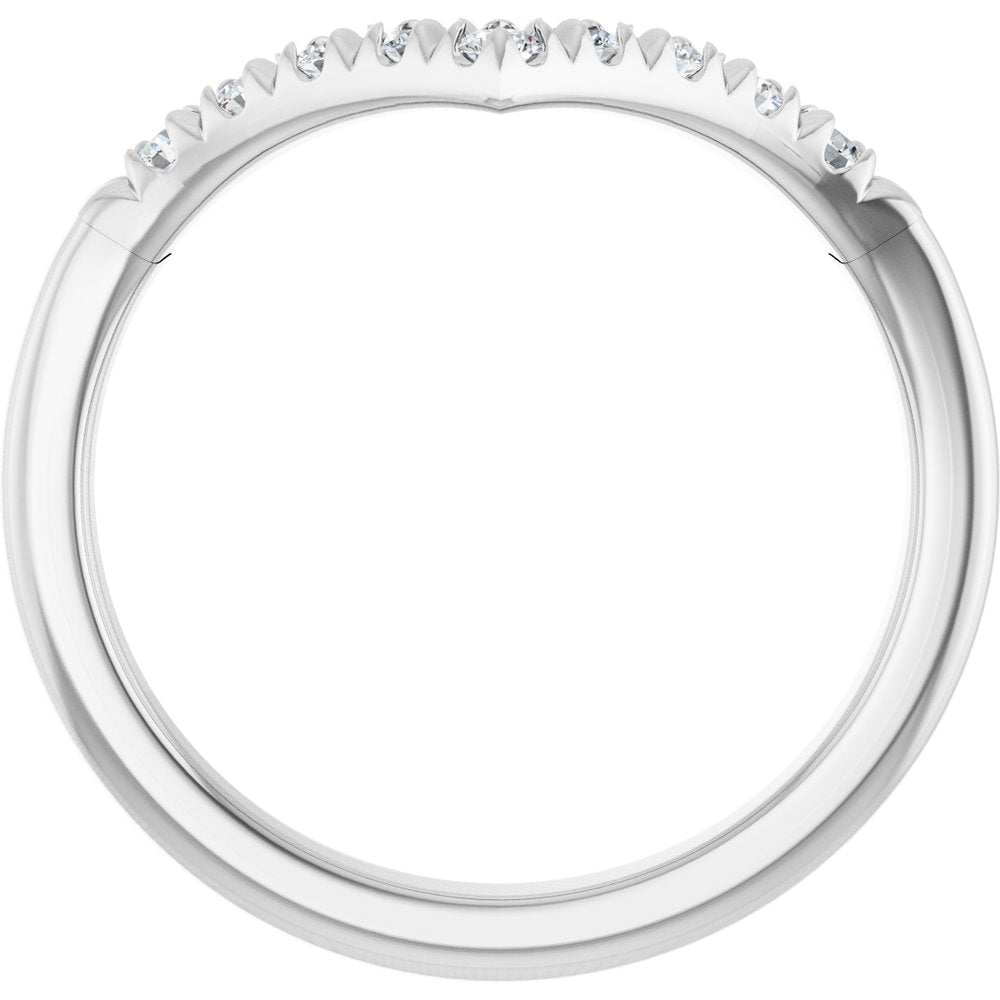 14K White Gold 1/4 CTW Natural Diamond Contour Band