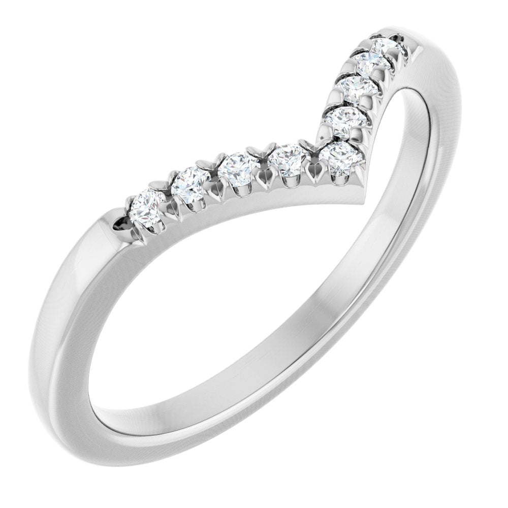 14K White Gold .08 CTW Lab-Grown Diamond Contour Band
