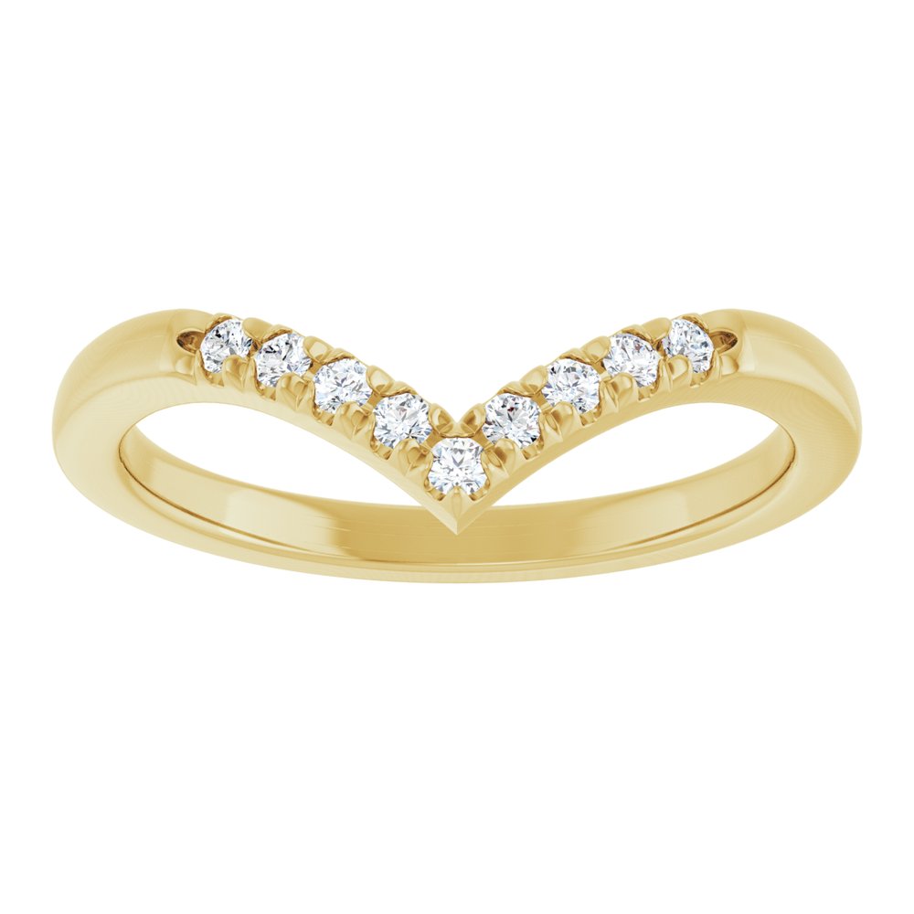 14K Yellow Gold 1/8 CTW Lab-Grown Diamond Contour Band