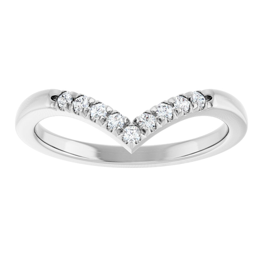 14K White Gold .08 CTW Lab-Grown Diamond Contour Band