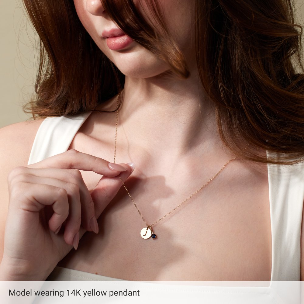 14K White Initial K Pendant