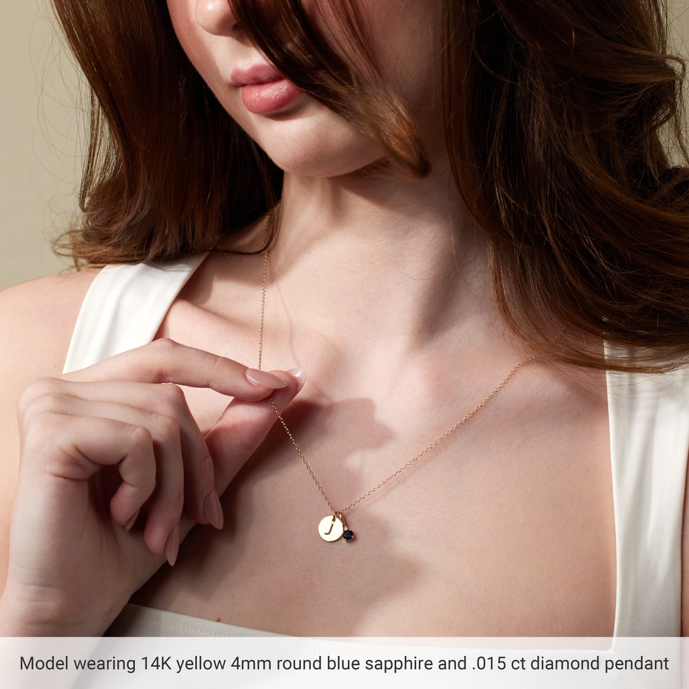 14K White Gold Natural Mozambique Garnet & .015 CT Natural Diamond Charm/Pendant