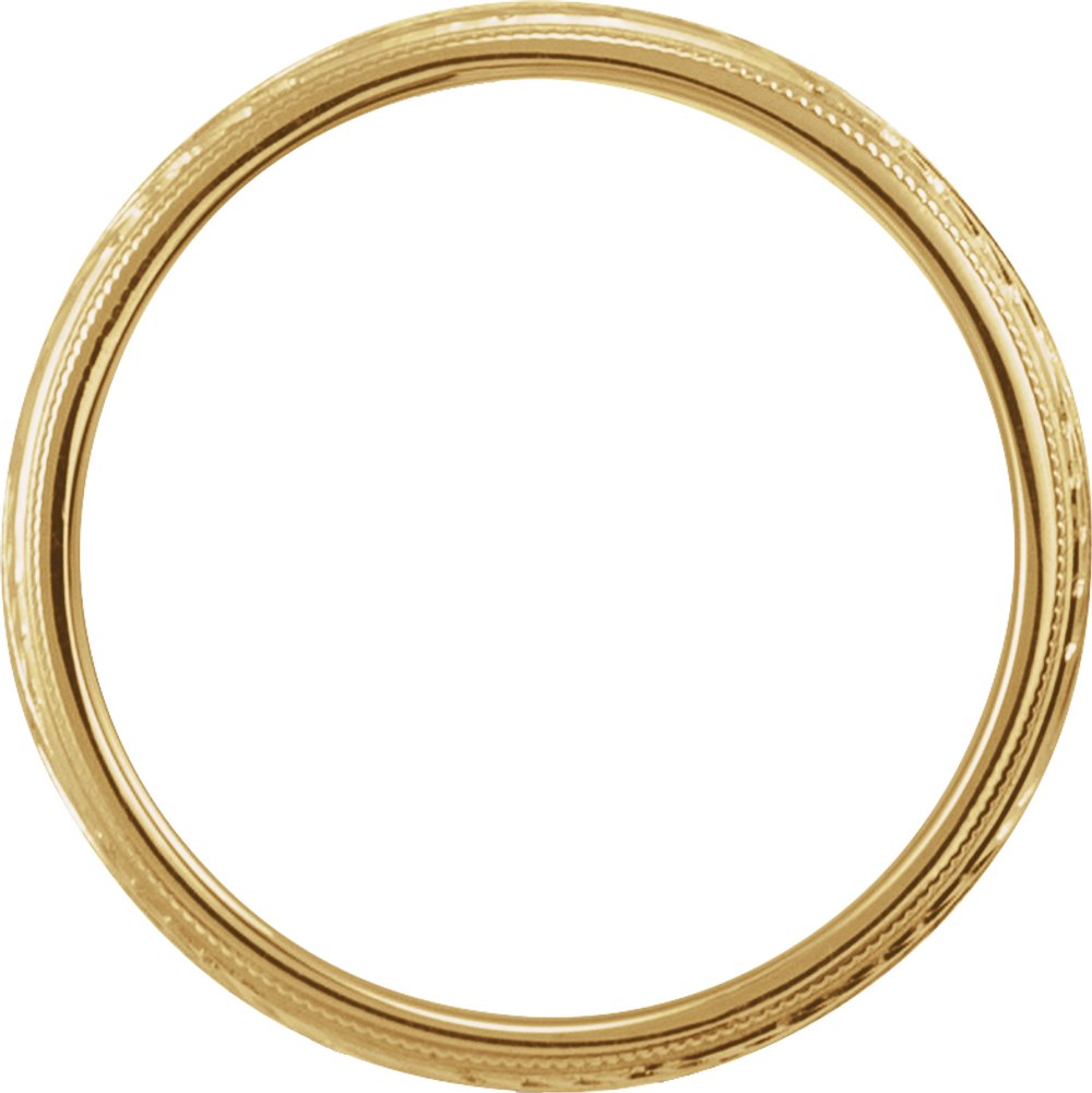 14K Yellow Gold 4 mm Hand-Engraved Band Size 7