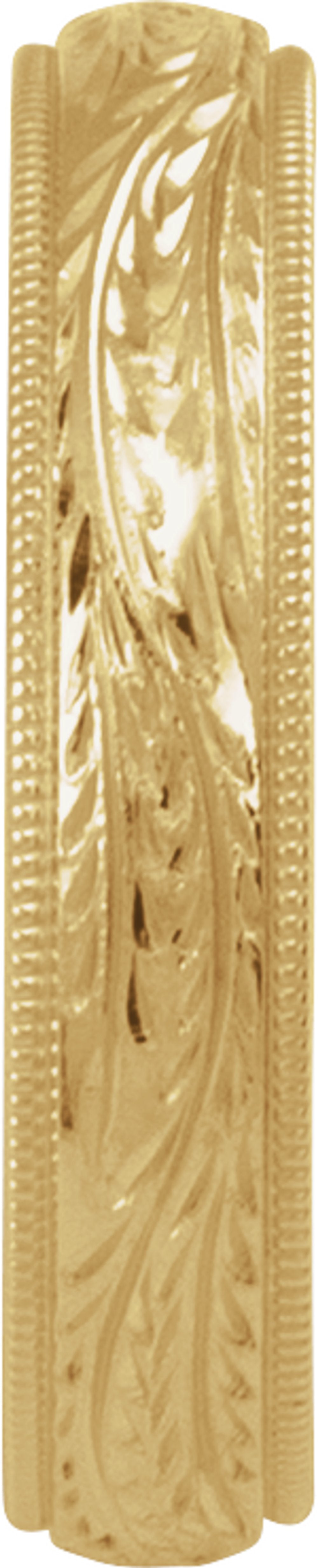 14K Yellow Gold 4 mm Hand-Engraved Band