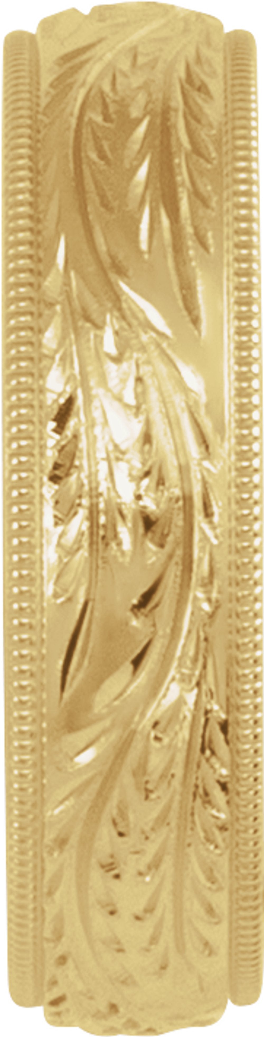 14K Yellow Gold 5 mm Hand-Engraved Band