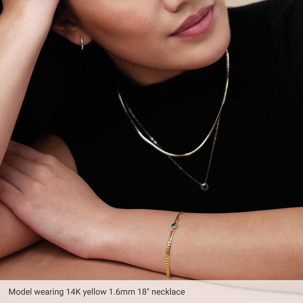 14K Yellow Gold 1.6 mm Herringbone 16" Chain