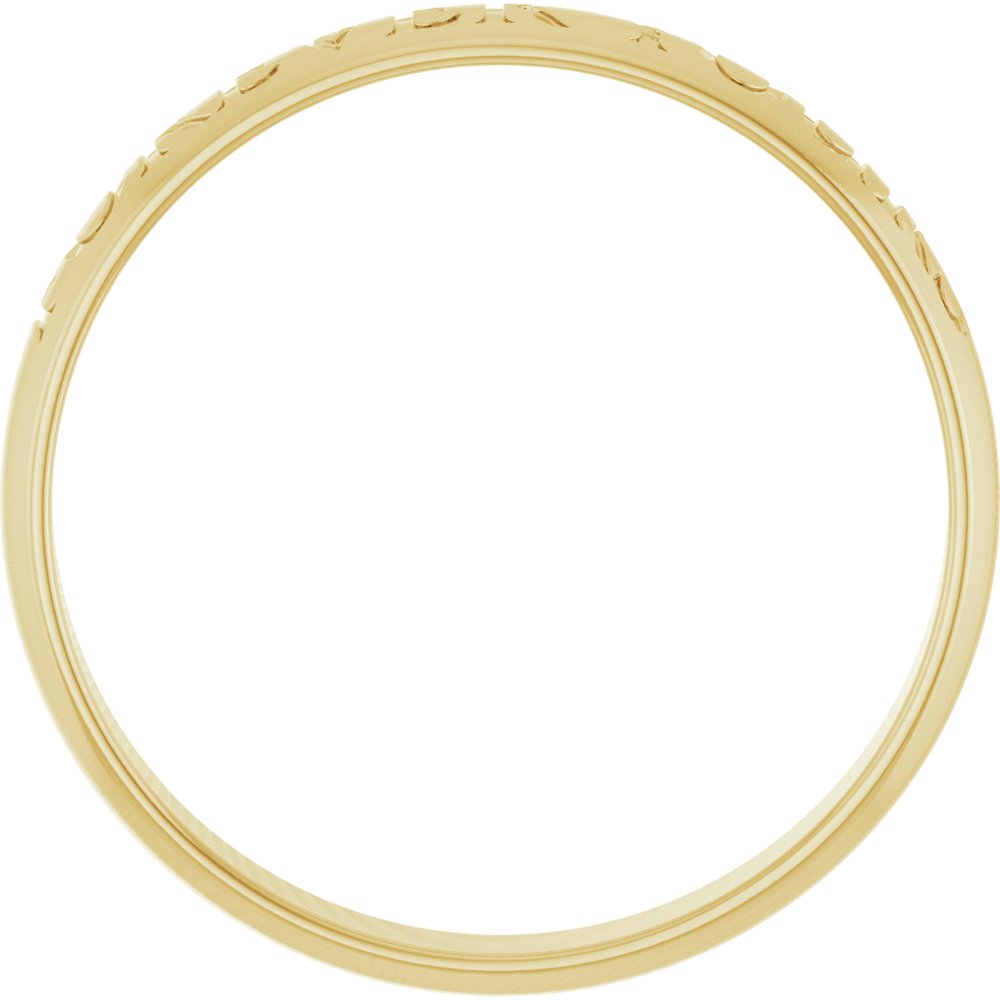 14K Yellow Gold 3 mm Ultra-Lightweight Forever Yours Engraved Half Round Band Size 7