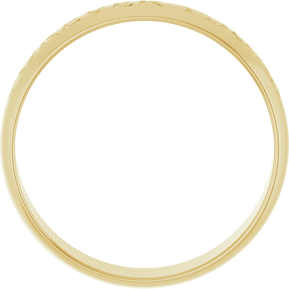 14K Yellow Gold 5 mm Ultra-Lightweight Forever Yours Engraved Half Round Band Size 10