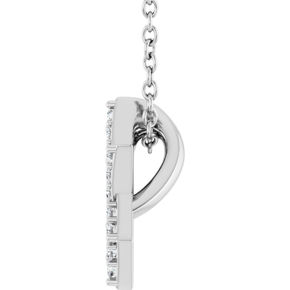 14K White Gold 1/10 CTW Natural Diamond Star of David 16-18" Necklace
