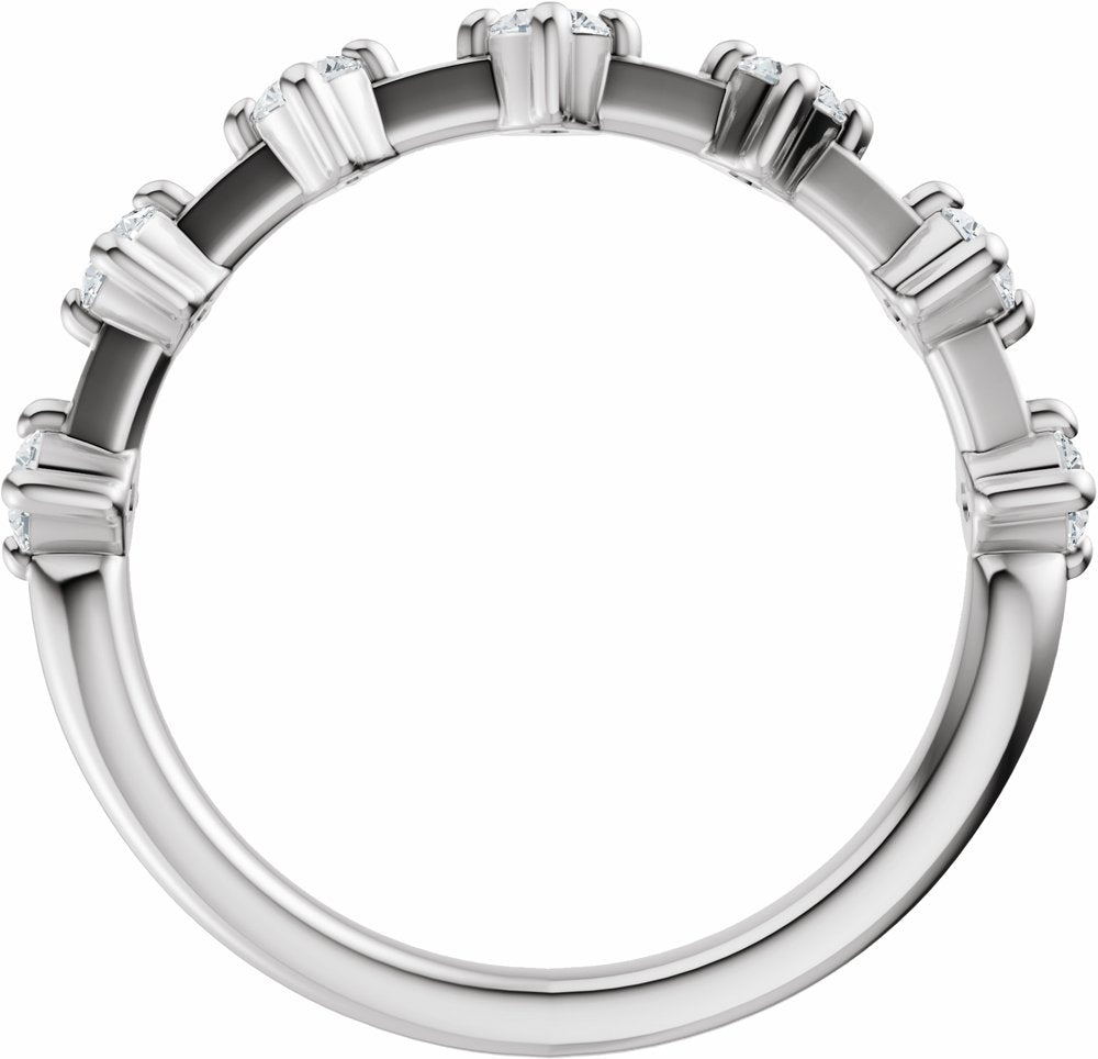 14K White Gold 1/2 CTW Natural Diamond Anniversary Band
