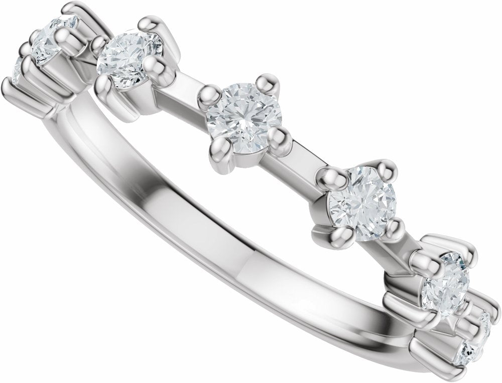 14K White Gold 1/2 CTW Natural Diamond Anniversary Band