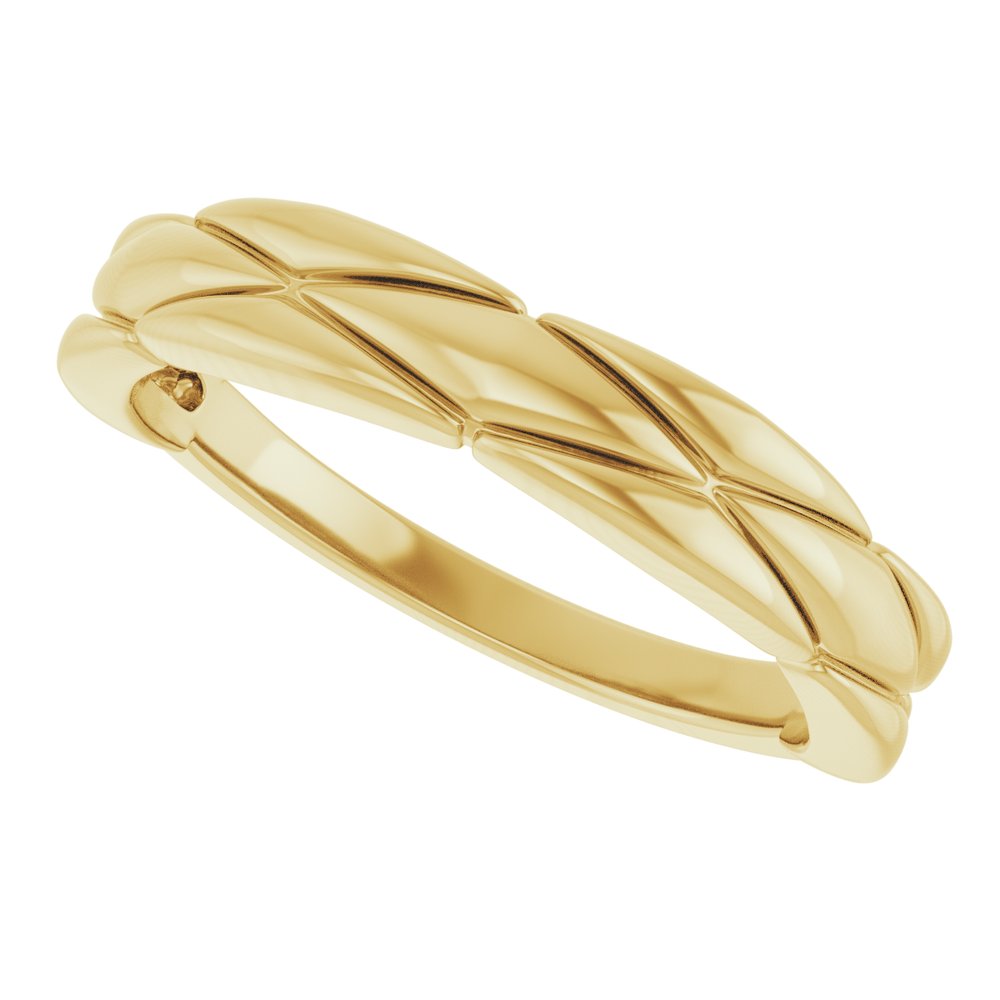 14K Yellow Gold 4 mm Grooved Band