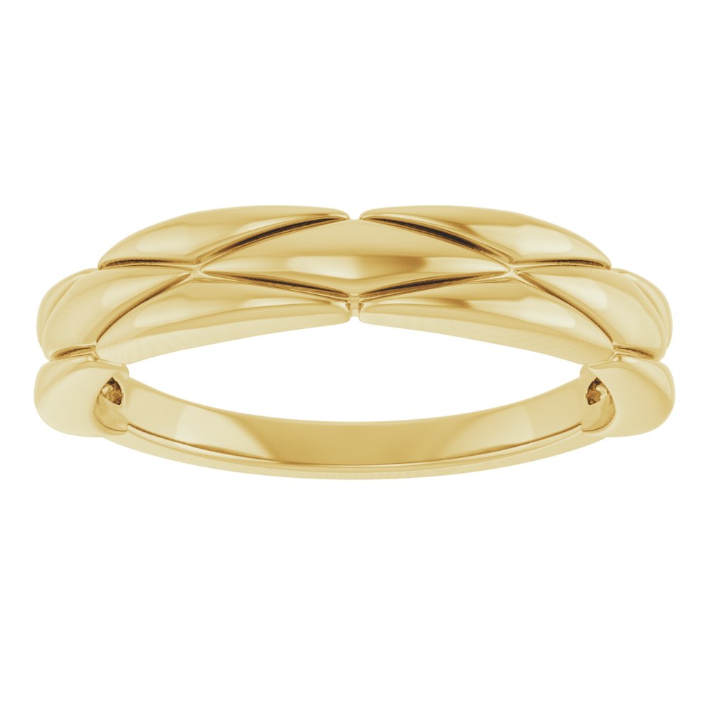 14K Yellow Gold 4 mm Grooved Band