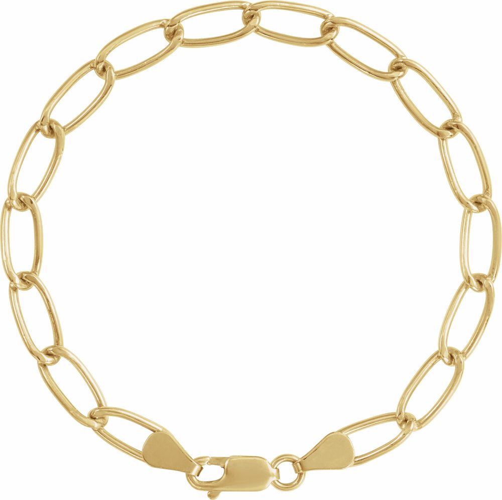 14K Yellow Gold-Filled 5.7 mm Elongated Curb 7" Chain