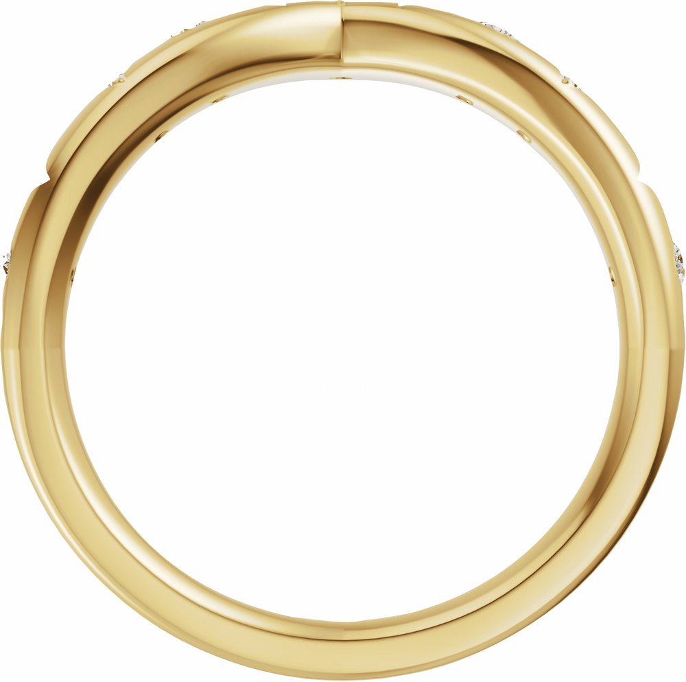 14K Yellow Gold 1/8 CTW Natural Diamond Contour Band