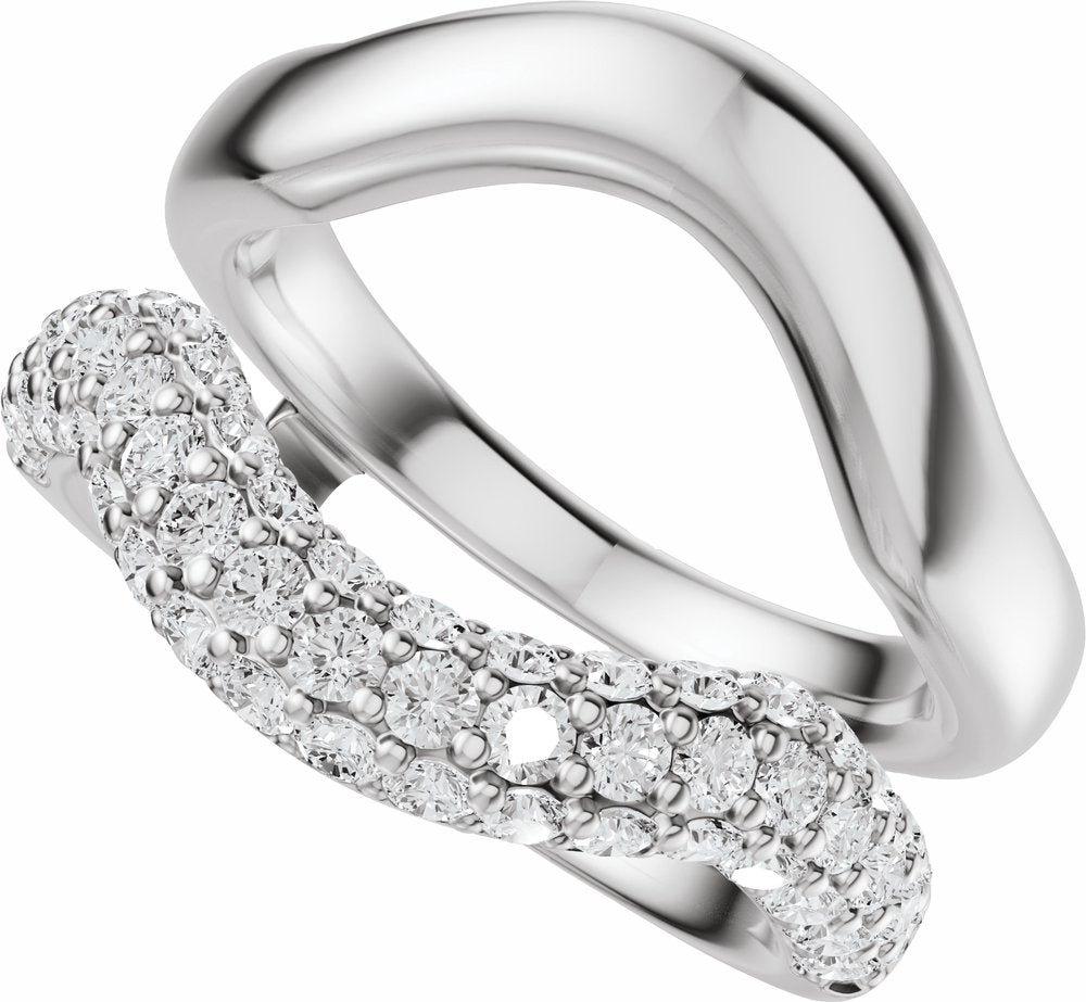 14K White Gold 1 CTW Lab-Grown Diamond Ring Guard