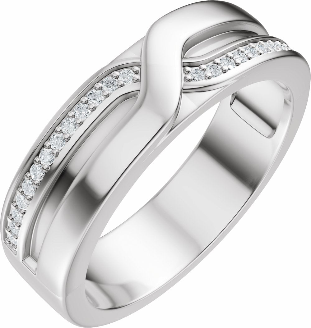 14K White Gold 1/8 CTW Lab-Grown Diamond Band