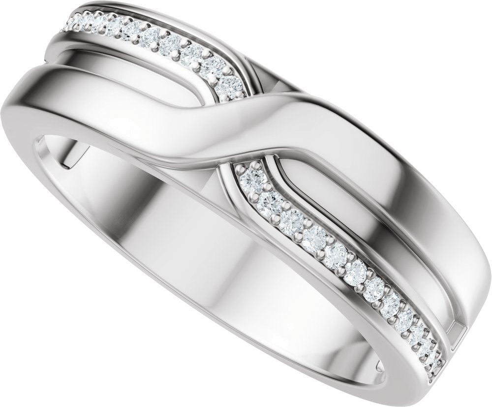 14K White Gold 1/8 CTW Lab-Grown Diamond Band