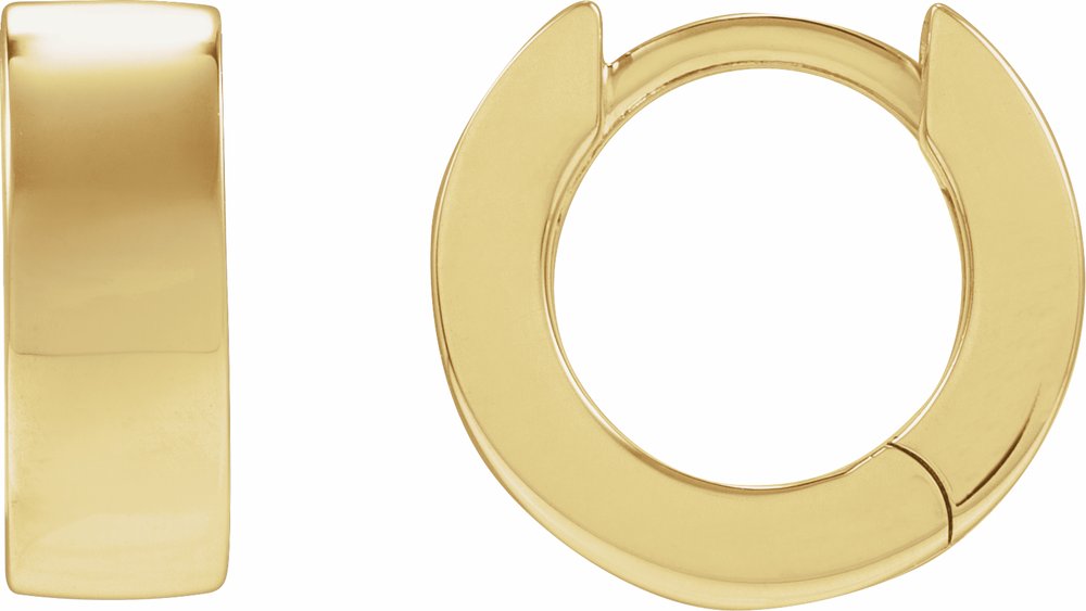 14K Yellow Gold Hinged 12 mm Hoop Earrings