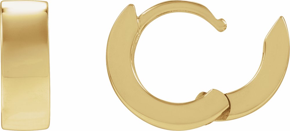 14K Yellow Gold Hinged 12 mm Hoop Earrings