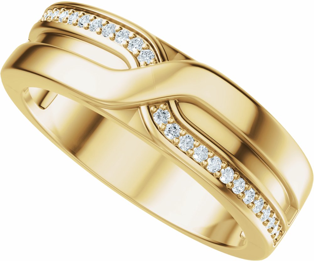 14K Yellow Gold 1/8 CTW Lab-Grown Diamond Band