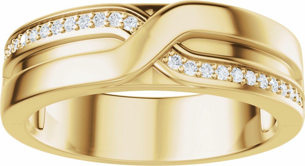 14K Yellow Gold 1/8 CTW Lab-Grown Diamond Band