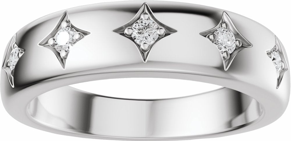 14K White Gold 1/10 CTW Natural Diamond Anniversary Band