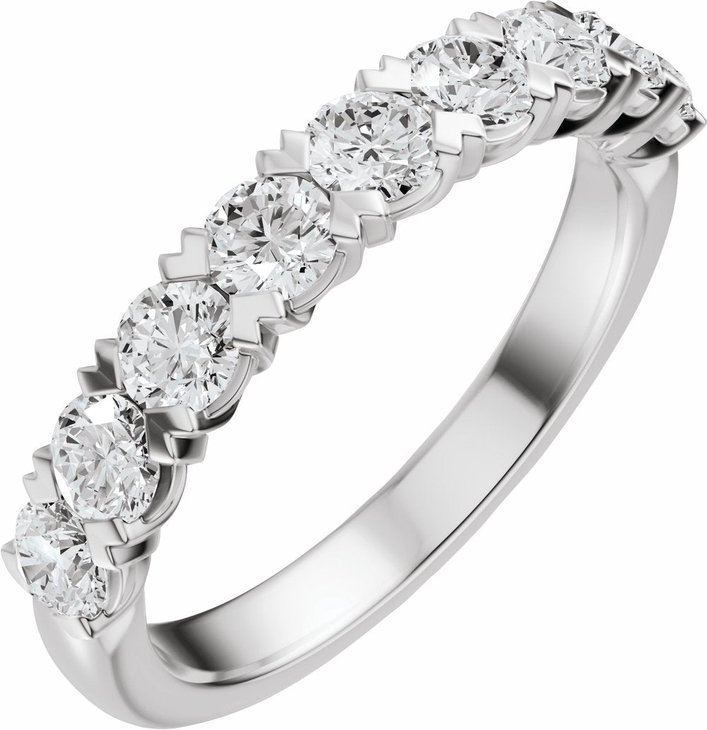 14K White Gold 9/10 CTW Lab-Grown Diamond Anniversary Band