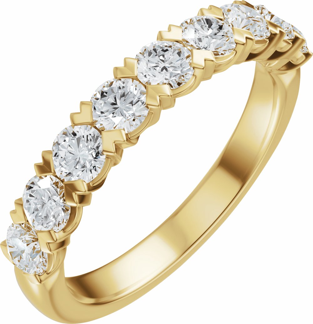 14K Yellow Gold 9/10 CTW Lab-Grown Diamond Anniversary Band