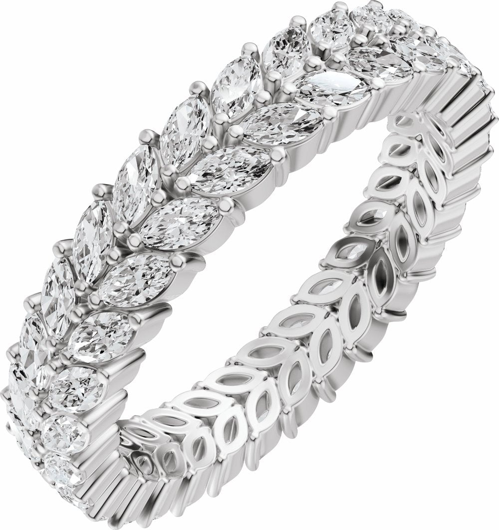 14K White Gold Lab-Grown Diamond Eternity Band Size 7