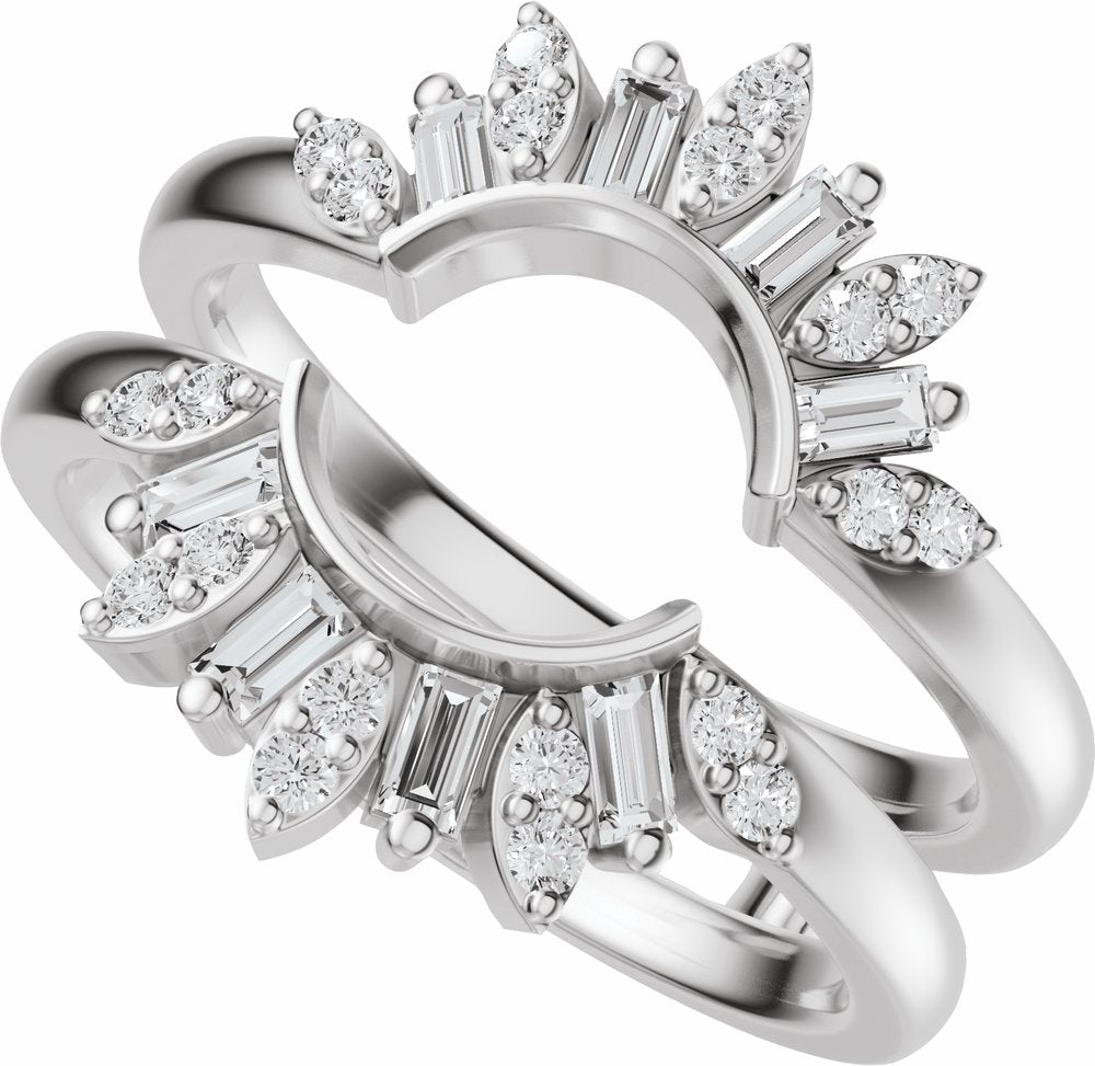 14K White Gold 3/8 CTW Lab-Grown Diamond Ring Guard