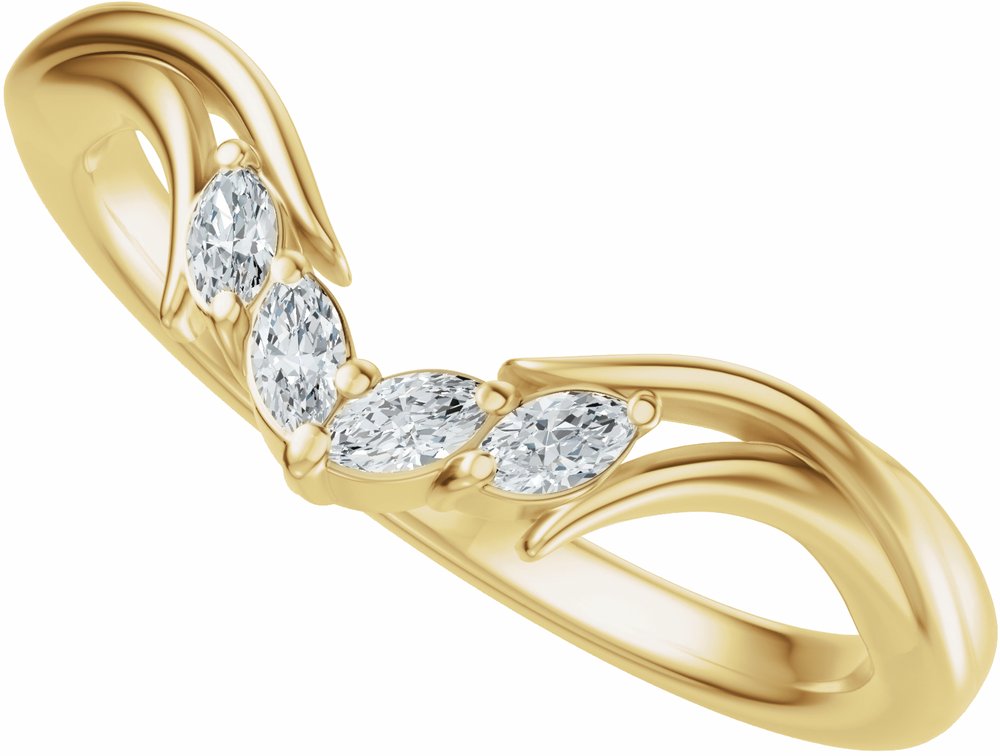 14K Yellow Gold 1/8 CTW Lab-Grown Diamond Contour Band