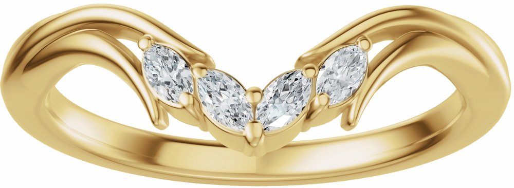 14K Yellow Gold 1/8 CTW Lab-Grown Diamond Contour Band