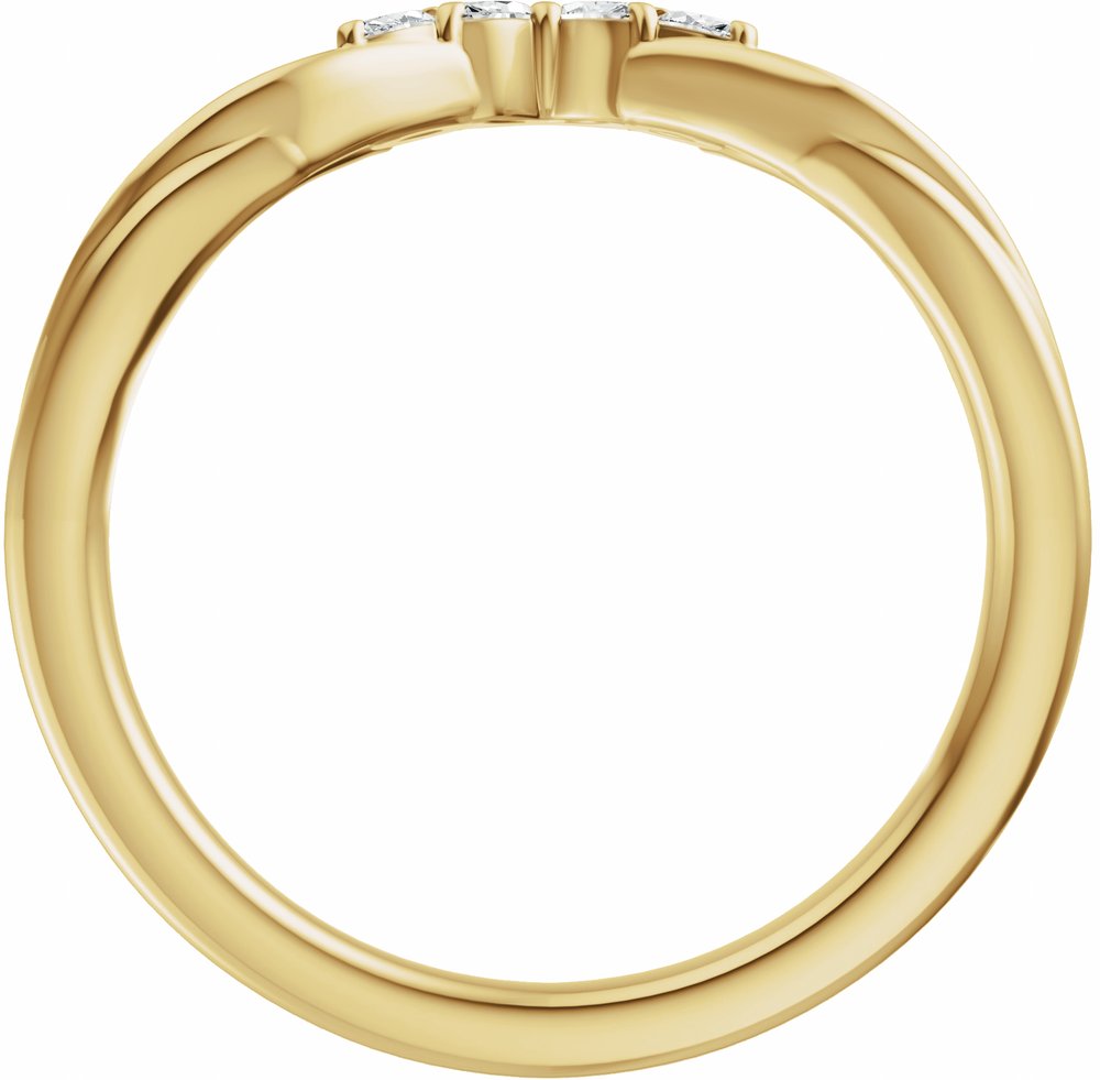 14K Yellow Gold 1/8 CTW Lab-Grown Diamond Contour Band