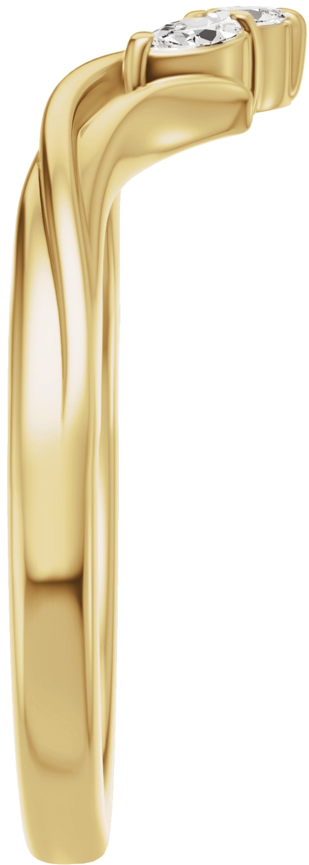 14K Yellow Gold 1/8 CTW Lab-Grown Diamond Contour Band