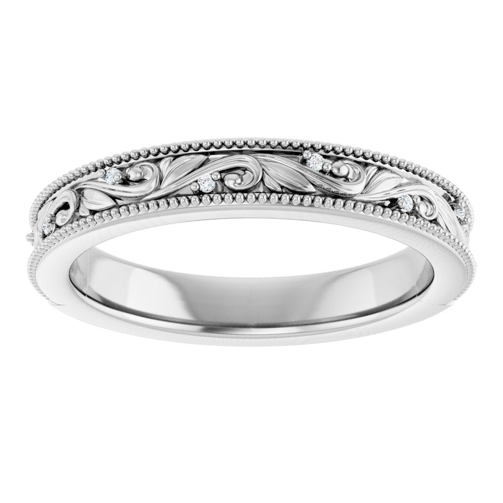 14K White Gold .02 CTW Natural Diamond Band Size 7