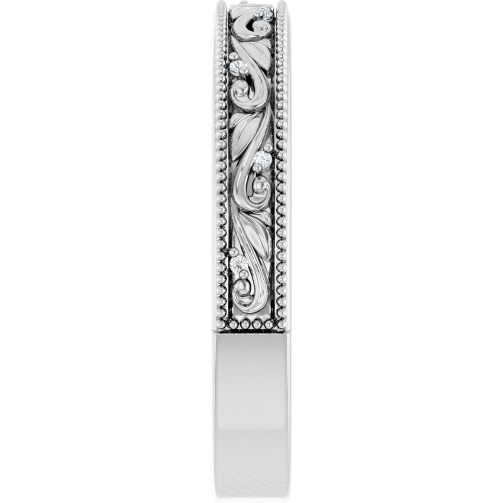 14K White Gold .02 CTW Natural Diamond Band Size 7