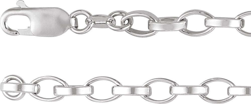 Sterling Silver 5 mm Rolo 7" Chain