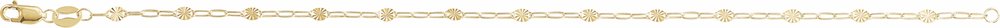 14K Yellow Gold-Filled 2.5 mm Light Paperclip-Style Starburst Mirror 7" Chain