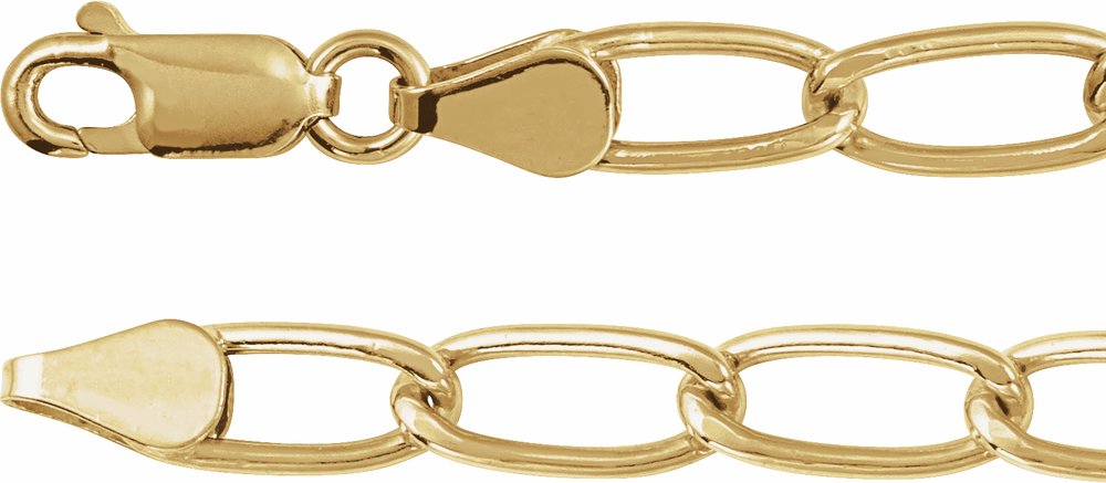 14K Yellow Gold-Filled 5.7 mm Elongated Curb 7" Chain