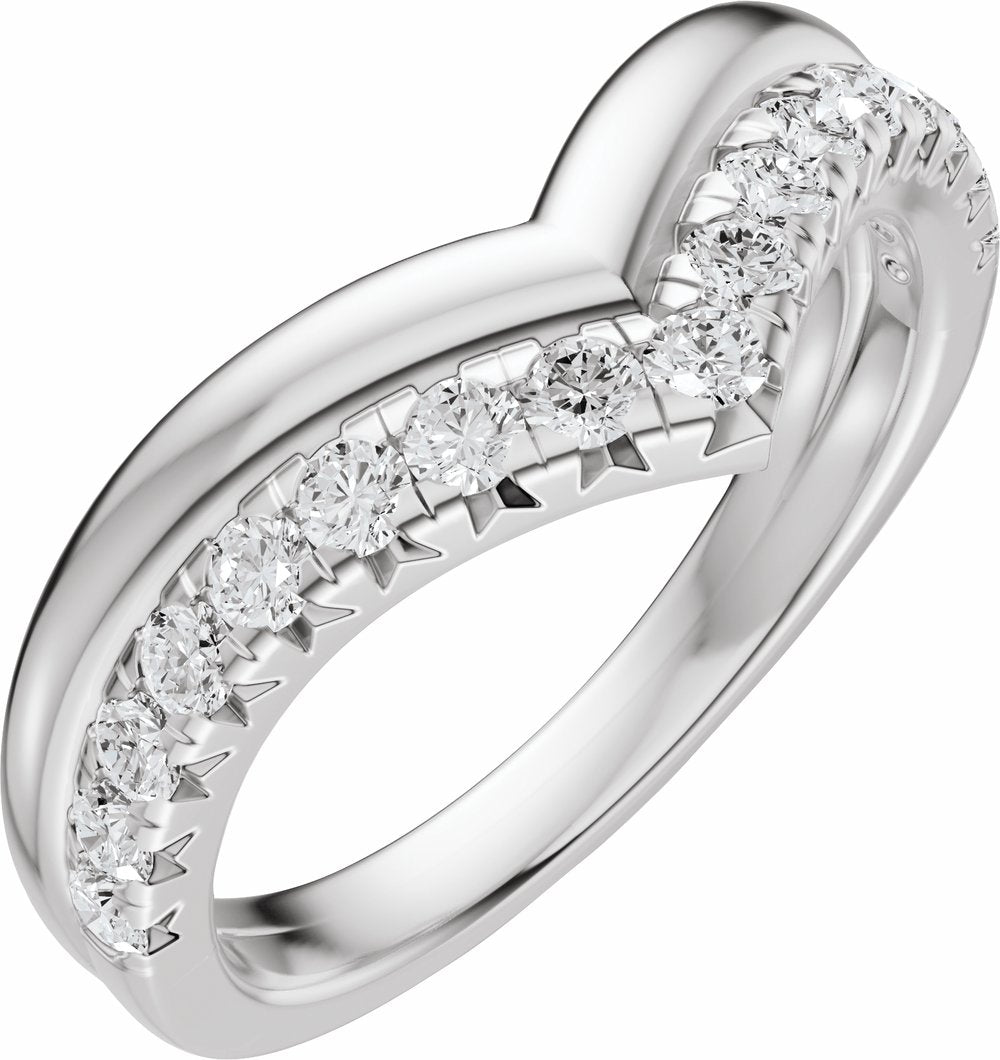 14K White Gold 1/3 CTW Lab-Grown Diamond Contour Band