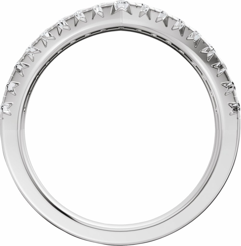 14K White Gold 1/3 CTW Lab-Grown Diamond Contour Band